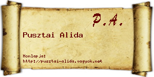 Pusztai Alida névjegykártya